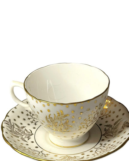 Vintage Royal Winton Gold floral tea cup & saucer bone china England