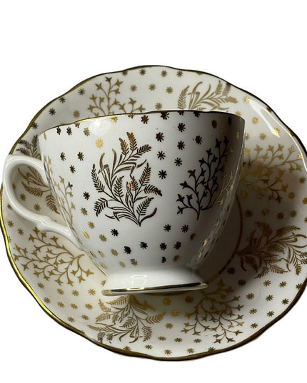 Vintage Royal Winton Gold floral tea cup & saucer bone china England