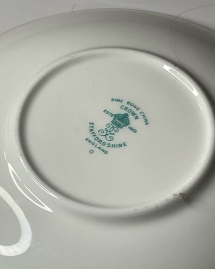 Vintage Crown Staffordshire Tea cup & saucer Bone china England floral
