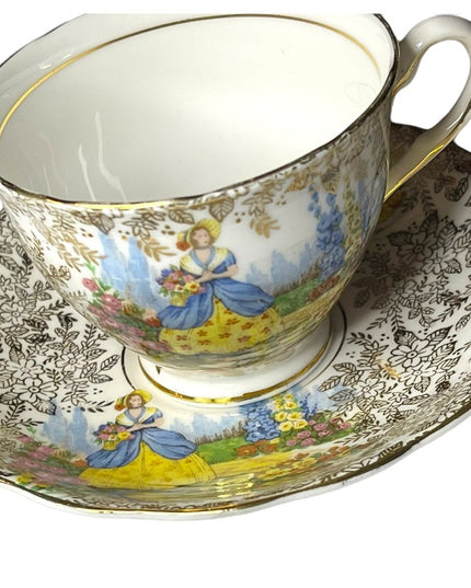 Vintage Colclough Crinoline lady Tea cup & saucer bone china England