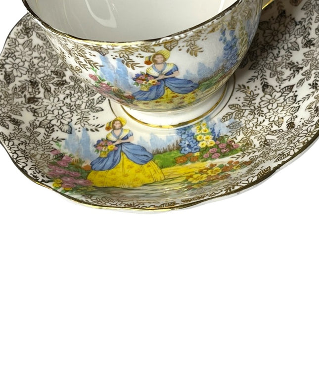 Vintage Colclough Crinoline lady Tea cup & saucer bone china England