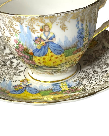 Vintage Colclough Crinoline lady Tea cup & saucer bone china England
