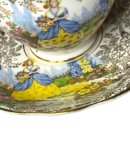 Vintage Colclough Crinoline lady Tea cup & saucer bone china England