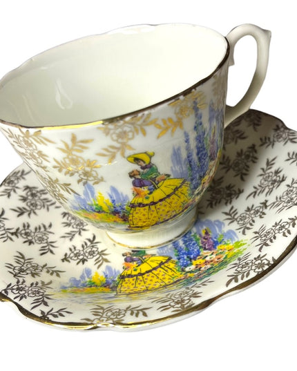 - Vintage Regina Crinoline lady Tea cup & saucer bone china England