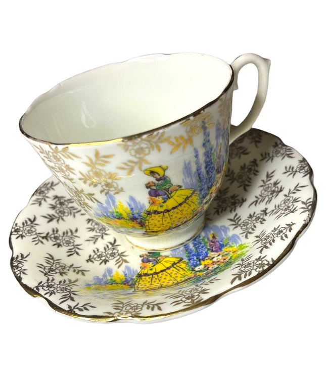 - Vintage Regina Crinoline lady Tea cup & saucer bone china England