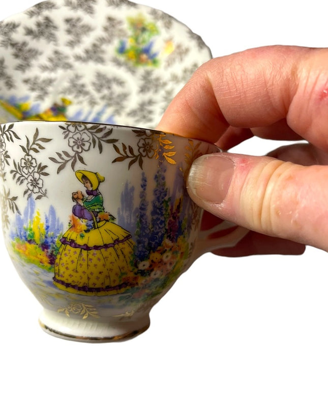 - Vintage Regina Crinoline lady Tea cup & saucer bone china England