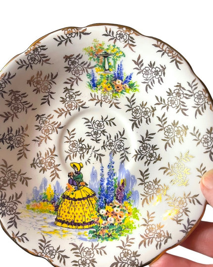 - Vintage Regina Crinoline lady Tea cup & saucer bone china England