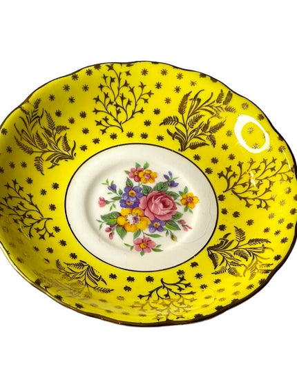 Vintage yellow floral Colclough tea cup & saucer set bone china England