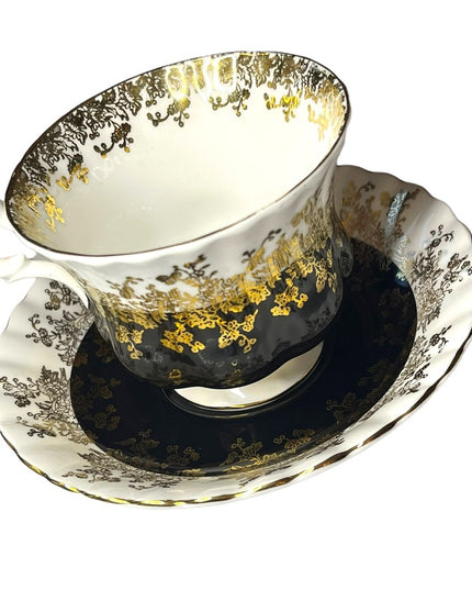 Black Royal Albert China Tea cup and Saucer Regal Series Teacup Set