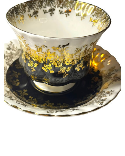 Black Royal Albert China Tea cup and Saucer Regal Series Teacup Set