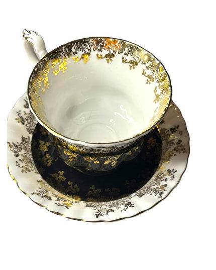 Black Royal Albert China Tea cup and Saucer Regal Series Teacup Set