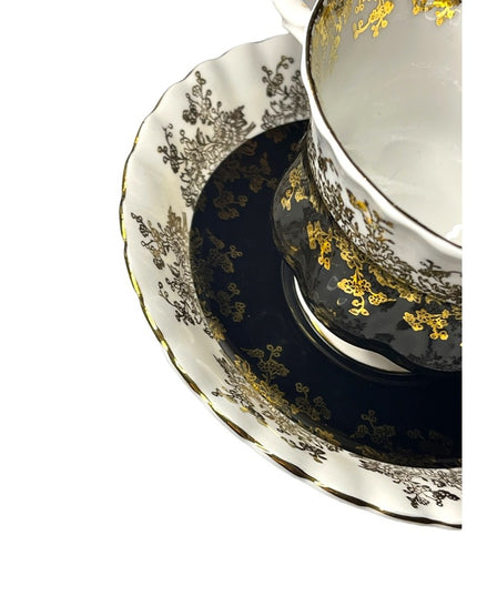 Black Royal Albert China Tea cup and Saucer Regal Series Teacup Set