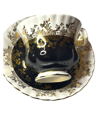 Black Royal Albert China Tea cup and Saucer Regal Series Teacup Set