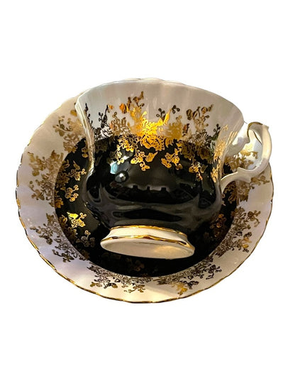 Black Royal Albert China Tea cup and Saucer Regal Series Teacup Set