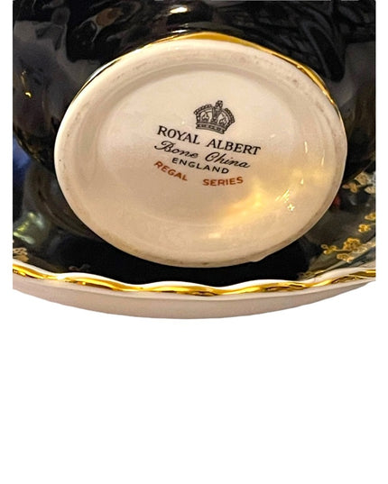 Black Royal Albert China Tea cup and Saucer Regal Series Teacup Set