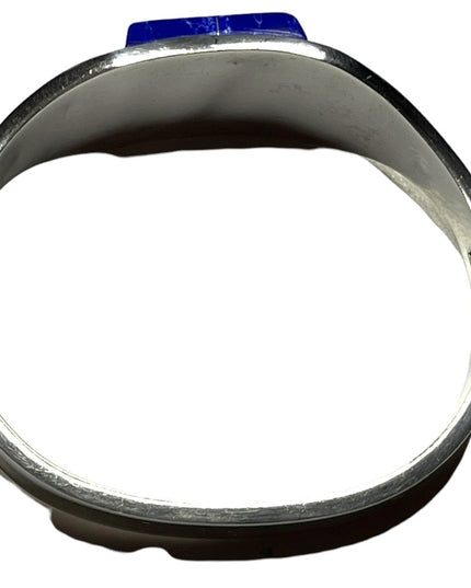 Vintage Blue Lapis Lazuli ZUNI Sterling silver 925 bangle bracelet orante inlay