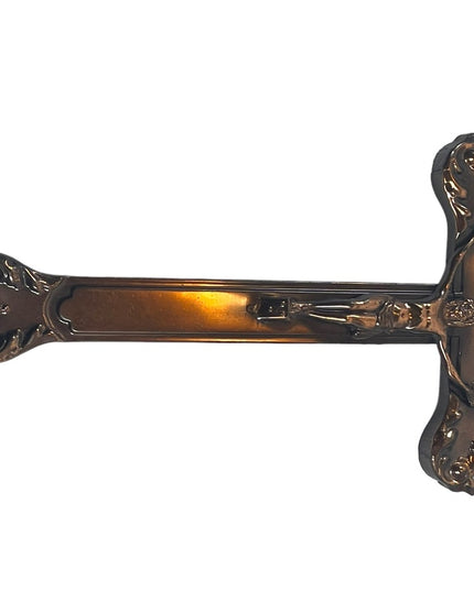 Vintage 1940s Copper Coffin wall crucifix Jesus Religious Catholic ornate finish