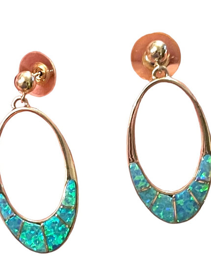 Vintage TSF signed Sterling silver 925 Fire Opal Dangle earrings Native American
