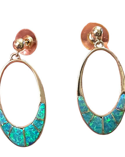 Vintage TSF signed Sterling silver 925 Fire Opal Dangle earrings Native American
