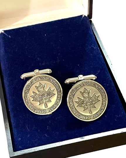 Vintage Rembrandt NIB Canadian Olympic Association Sterling silver cuff links