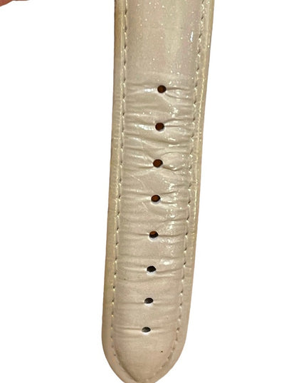 - Joan River Cream leather crystal gold finish watch