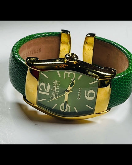 Joan Rivers Green bangle boxed watch