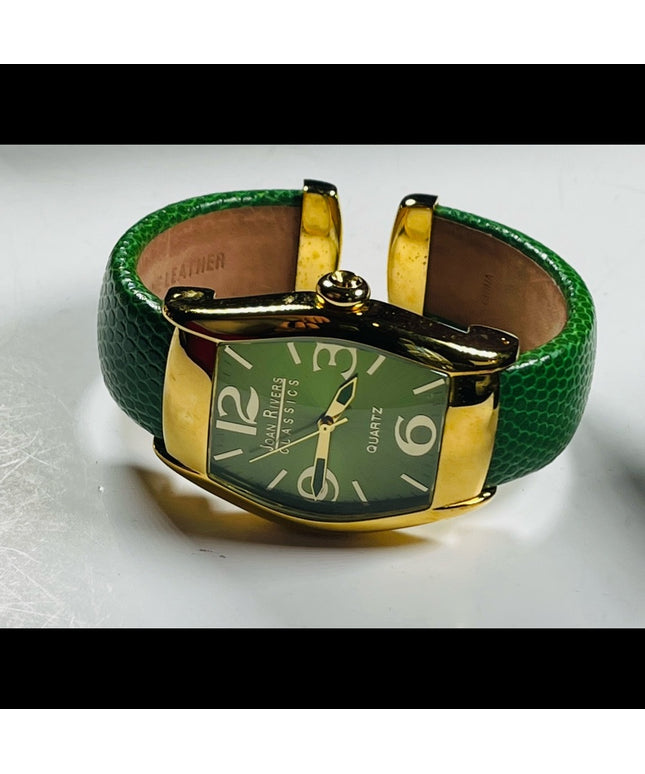 Joan Rivers Green bangle boxed watch