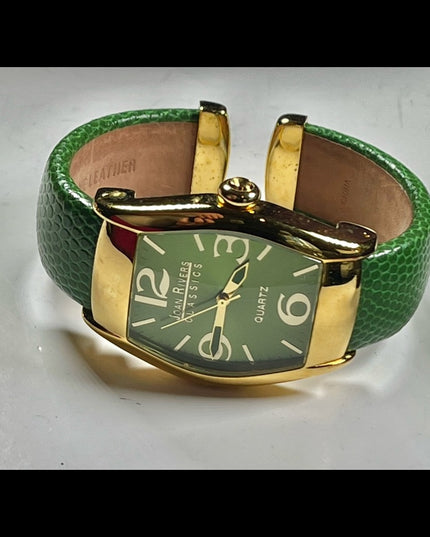 Joan Rivers Green bangle boxed watch