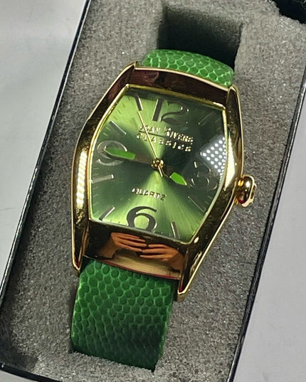 Joan Rivers Green bangle boxed watch