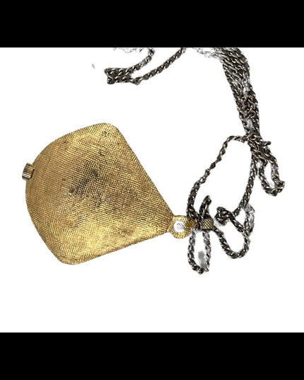 Vintage 1970s Endura gold finish tear drop pendant necklace watch