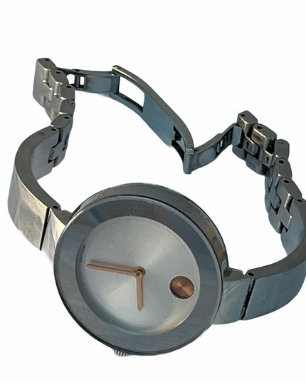 Movado Bold Silver watch womens 7”  vg cond