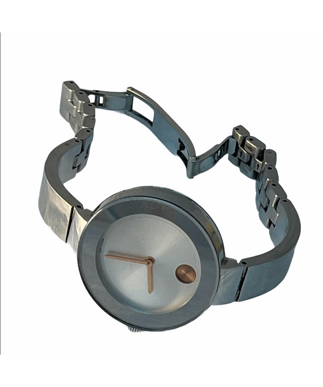 Movado Bold Silver watch womens 7”  vg cond