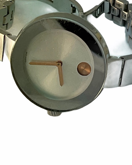 Movado Bold Silver watch womens 7”  vg cond