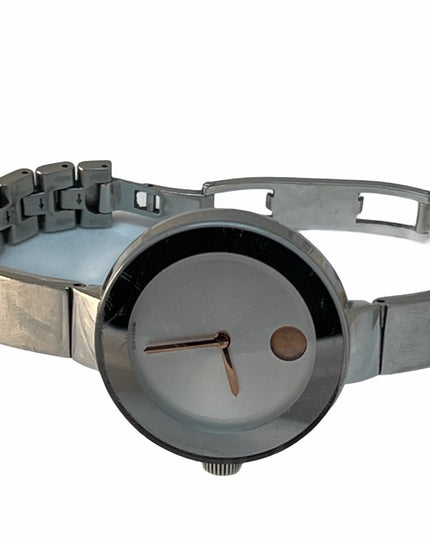Movado Bold Silver watch womens 7”  vg cond