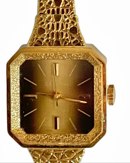 Vintage Cardinal Gold tone nugget square fancy face watch womens