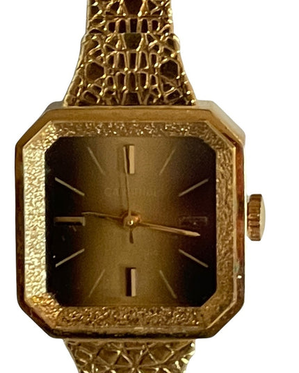 Vintage Cardinal Gold tone nugget square fancy face watch womens
