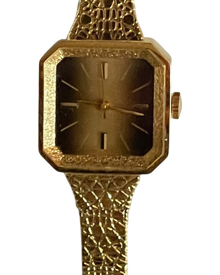 Vintage Cardinal Gold tone nugget square fancy face watch womens