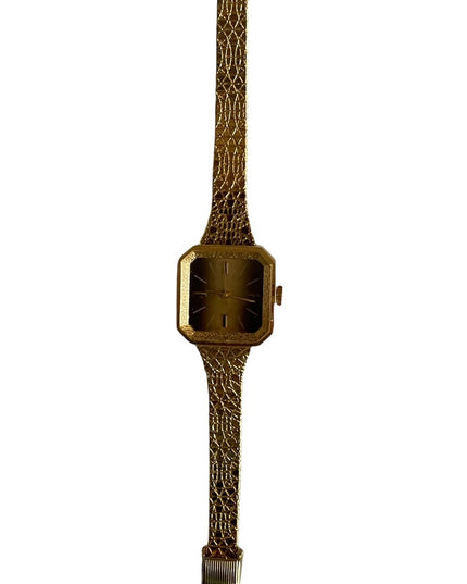 Vintage Cardinal Gold tone nugget square fancy face watch womens
