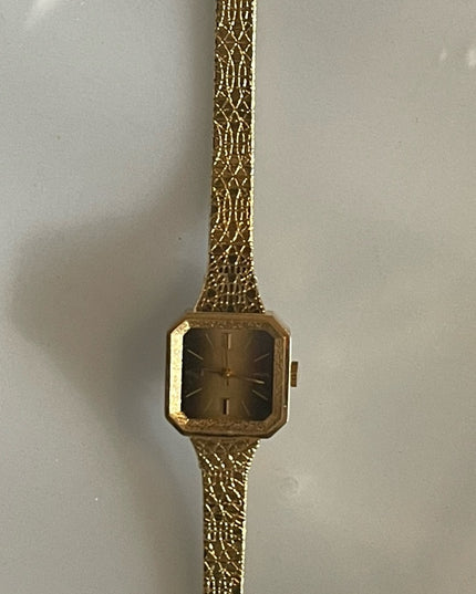 Vintage Cardinal Gold tone nugget square fancy face watch womens