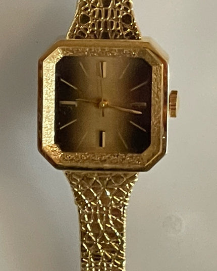 Vintage Cardinal Gold tone nugget square fancy face watch womens