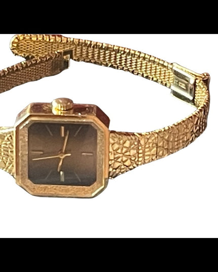 Vintage Cardinal Gold tone nugget square fancy face watch womens