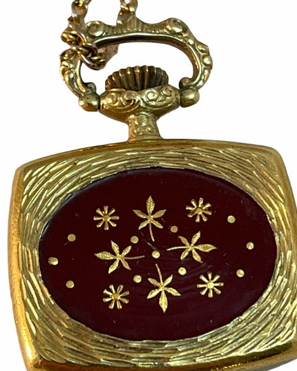Vintage Ornata Necklace pendant wind up watch