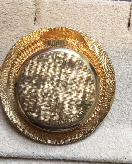 Vintage 1960s Gold necklace watch pendant Works