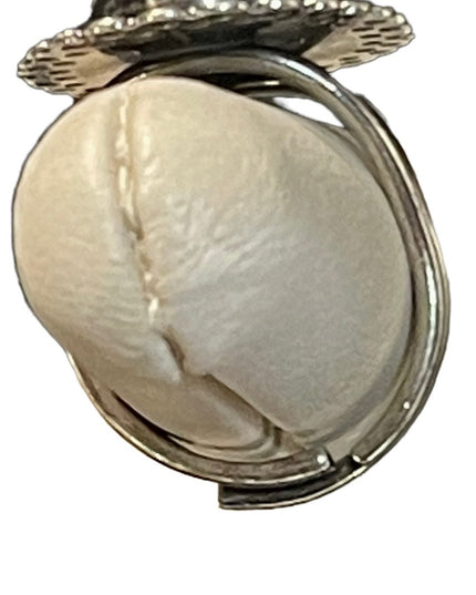Antique Sterling silver Shell Ornate filagree Cameo Ring