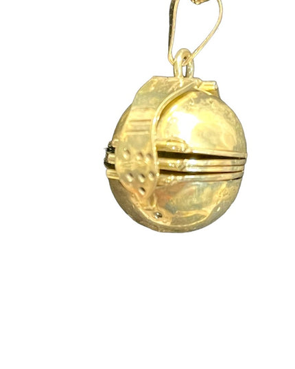 Vintage Sterling silver 925 Mexico ORB Ball Photo Locket pendant necklace 1950s