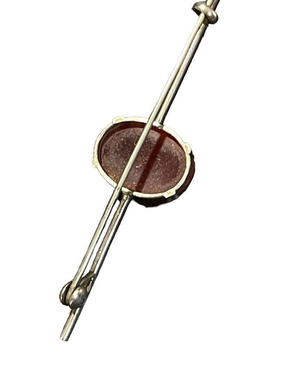 Antique Victorian Agate Sterling silver Victorian Bar brooch Ireland