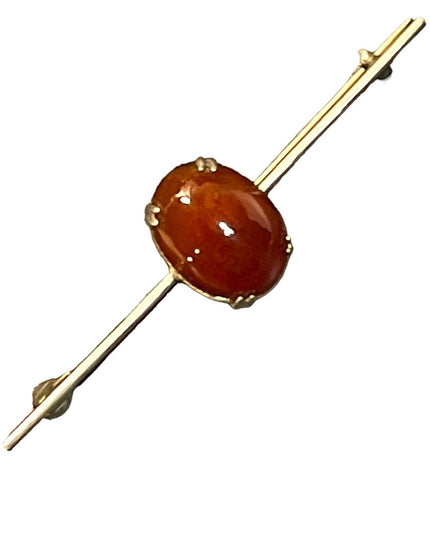 Antique Victorian Agate Sterling silver Victorian Bar brooch Ireland