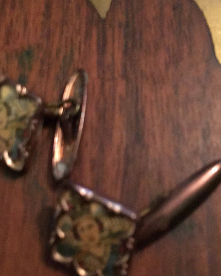 Vintage 1950s Royal queen Elizabeth Cufflinks GP RARE