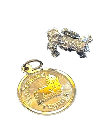 Vintage Sterling silver 925 bracelet charms DOG Yorkshre Terrier