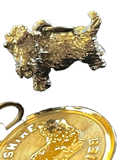 Vintage Sterling silver 925 bracelet charms DOG Yorkshre Terrier